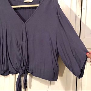 Flowly dusty purple tie front